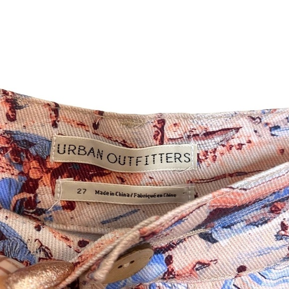 URBAN Outfitters Shorts High Rise Retro Beach Print Travel - Picture 7 of 14